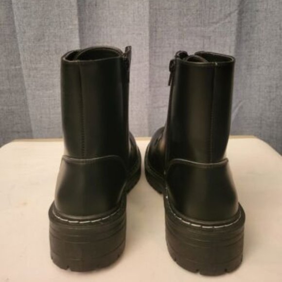 Sugar Women's Reggie Lace Up Lug Sole Combat Boots Black Size 10M - Picture 3 of 7